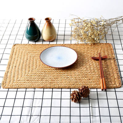 草编方形隔热垫餐桌垫手工编织碗垫盘垫防烫杯垫简约防烫锅垫